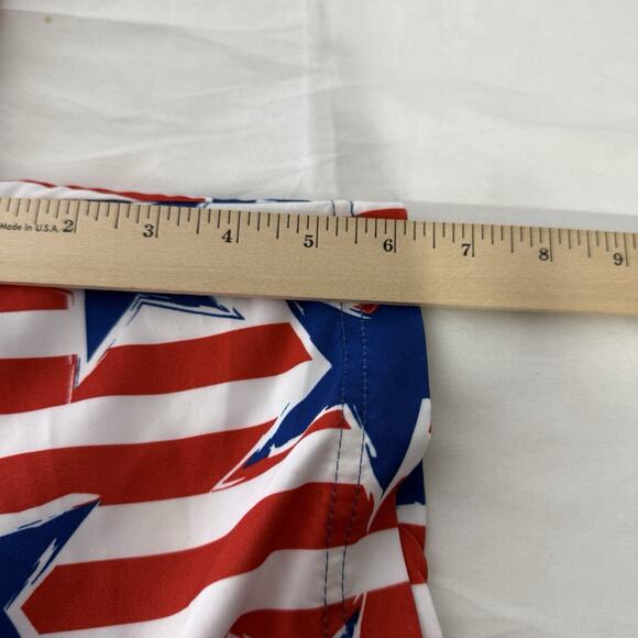 Mad Engine USA Flag Swim Shorts Size M Patriotic Stars Stripes Red Blue White - Picture 6 of 6
